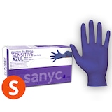 thumbnail of SANYC SENSITIVE Guantes nitrilo azul para examen cocina limpieza sanitario peluquería 3,5 gr. sin polvo 100 uds. Ambidiestro, categoría III,  Talla S