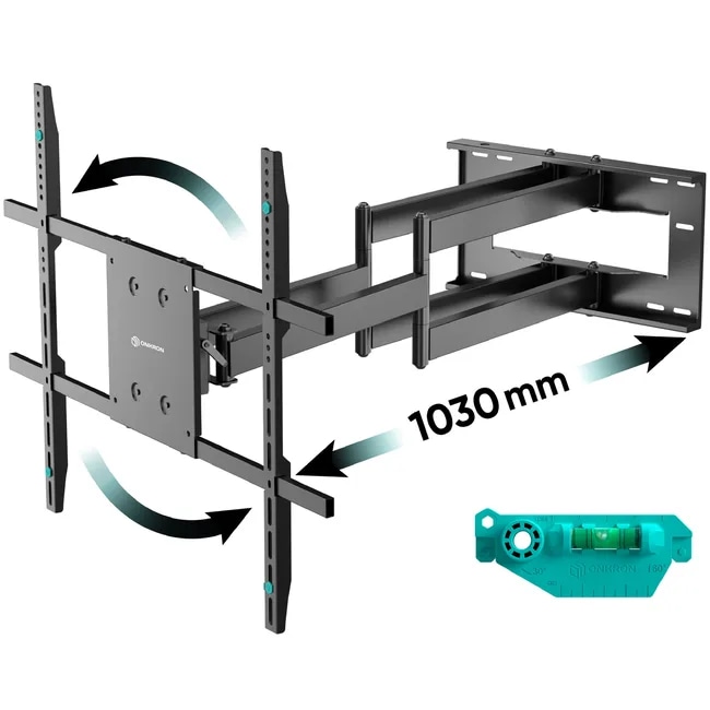 ONKRON TV Wandhalterung 42"-110", 100 kg max, VESA 800x600, Schwenkbar, Neigbar, Drehbar, M8L Schwarz