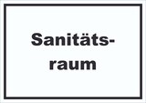 thumbnail of Sanitätsraum Schild mit Text Krankenzimmer waagerecht A0 (841x1189mm)