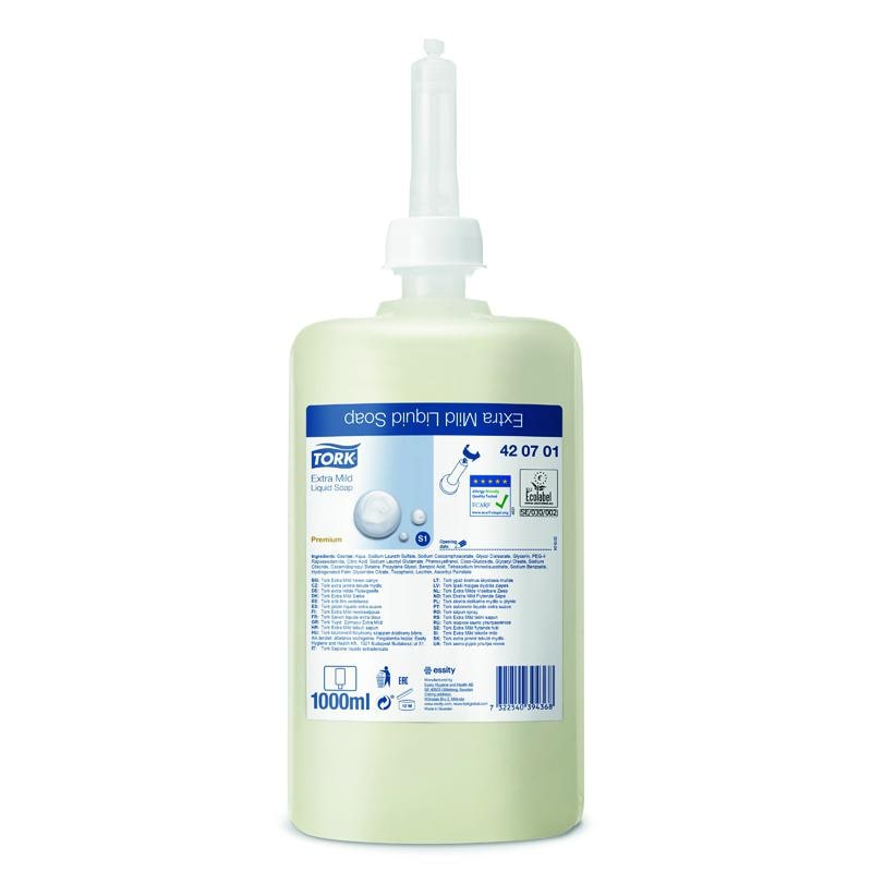 TORK Premium Extra milde Flüssigseife 420701 parfümfrei 1 l Flasche