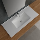 thumbnail of Alpenberger Badezimmer Waschbecken Keramik Waschtisch | Einbauwaschbecken Eckig Aufsatzwaschbecken | Gäste WC Waschplätze 90 cm Breit Handwaschbecken
