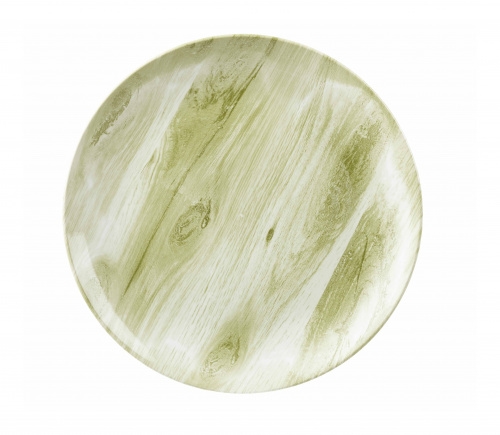 Churchill 6 x Teller flach coup 26cm TEXTURED PRINTS green wood