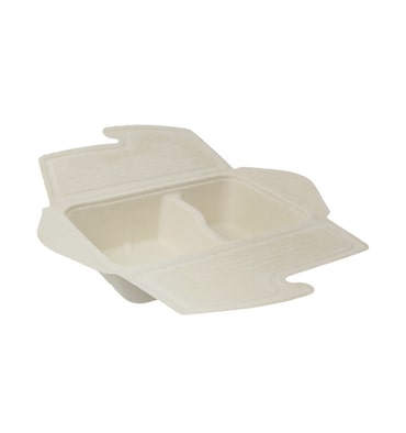 MONOUSO - Embalagem Box to Go Cana-de-Açúcar 2C 21x15x5cm 800ml (150 Uds)