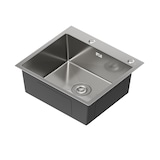 thumbnail of Gasfrit - Keukenspoelbak met sifon voor opbouwmontage van roestvrij staal grijs, 1 spoelbak, 540 x 490 x 200 mm