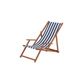 thumbnail of Gartenliege blau-weiß Liegestuhl Sonnenliege Strandstuhl Deckchair Buche dunkel klappbar 10-317