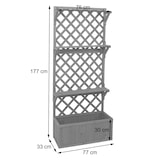 thumbnail of Canteiro elevado HWC-P69, plantador/caixa de flores plantador treliça treliça prateleira madeira FSC® 177x77x33cm ~ natural