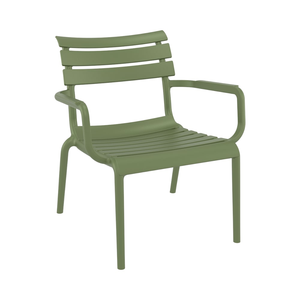 Stamp Reverdy Paris Relax Fauteuil bas structure polypropylène renforcé fibre de verre vert olive