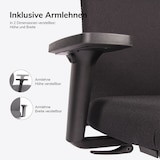 thumbnail of bümö SitzMeister Bürostuhl ergonomisch, Vollpolster in schwarz - Ergonomischer Drehstuhl mit Rollen, Stuhl mit Armlehne, Synchronmechanik uvm. -