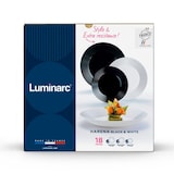 thumbnail of Luminarc Harena Vajilla Negra y Blanca de Vidrio 18 Piezas - 6 Personas