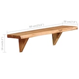 thumbnail of vidaXL Wandregale 2 Stk. 60 x 20 x 16 cm Massivholz Akazie