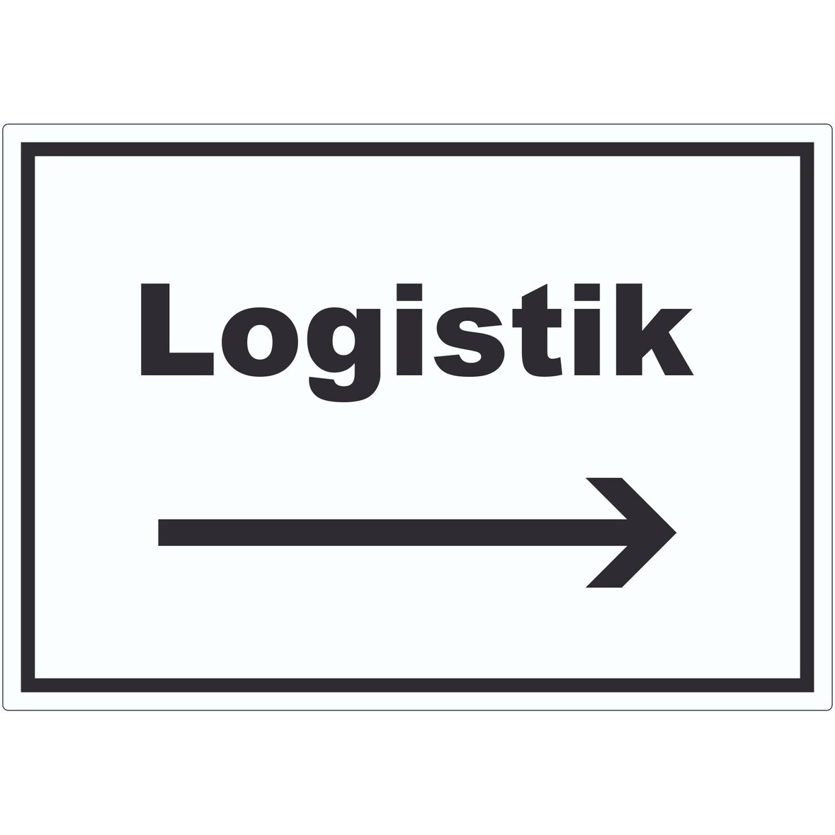 Logistik Aufkleber mit Text und Richtungspfeil rechts Transport Versand waagerecht A8 (52x74mm)