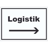 thumbnail of Logistik Aufkleber mit Text und Richtungspfeil rechts Transport Versand waagerecht A8 (52x74mm)