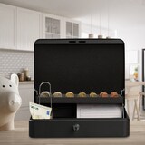 thumbnail of Relaxdays Geldkassette abschließbar, Münzzählbrett & 4 Scheinfächer, Geldkasse Eisen, HBT 8,5 x 30,5 x 24,5 cm, schwarz