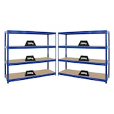 thumbnail of PROREGAL Mega Deal | 2x Schwerlastregal Dino | HxBxT 180x200x60 cm | Fachlast 600kg | Blau | Stecksystem Lagerregal Regalsystem 2 Stk.
