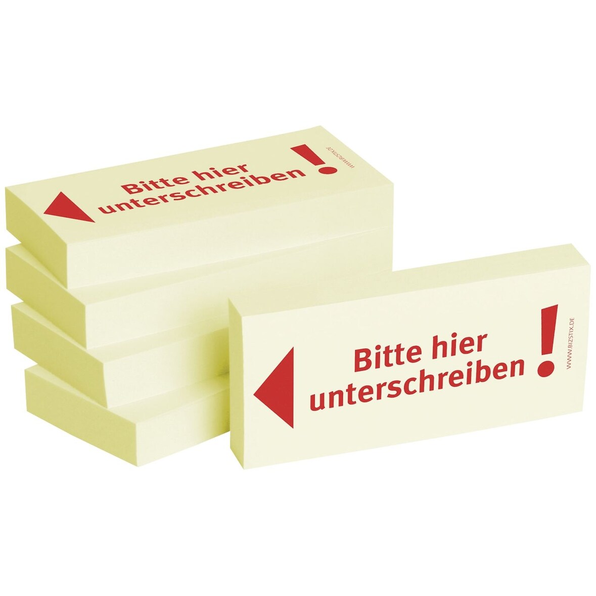 1301010143 Haftnotizen "Bitte hier unterschreiben" - 75 x 35 mm, 5x 100 Blatt
