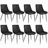 thumbnail of tectake Lot de 8 chaises Rembourrées aspect velours assise Ergonomique noir - 404938