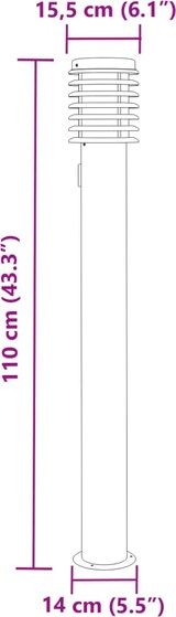 thumbnail of Helloshop26 - Stehleuchte für den Außenbereich mit 110 cm Steckdose schwarzer Edelstahl 02_0042527