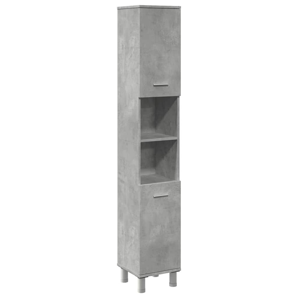 vidaXL Badezimmerschrank Betongrau 30x30x179 cm Holzwerkstoff