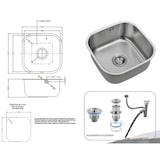 thumbnail of Pia Infiniton Elkano40.40, Largura 44 cm, Uma Cuba Quadrada, Aço Inoxidável