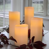 thumbnail of LED Stumpenkerze Big XL Echtwachs flackernd Timer H: 15cm D: 10cm creme