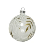 thumbnail of 12 Weihnachtskugeln 8cm Glas Blättermuster Christbaumkugeln transparent klar