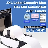 thumbnail of Mini Imprimante Bluetooth Thermique Sans Fil Pour Étiquettes d'Expédition Violet + Blanc YONIS