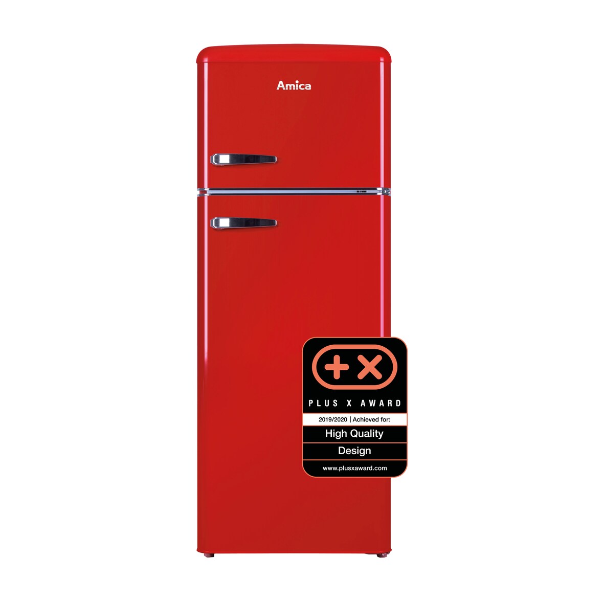 Amica KGC 15630 R,Kühl-/Gefrierkombination im Retro Design, 144 cm Höhe, chili red
