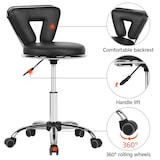 thumbnail of Yaheetech Rollhocker mit Rückenlehne Höhenverstellbar Drehhocker mit Rollen 360° Drehbar Bürohocker Arbeitshocker für Bar/Salon/Arztpraxis/Werkstatt