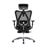 thumbnail of Sedia da ufficio HWC-J86, sedia da scrivania, ergonomica, supporto lombare regolabile, portata 150 kg ~ con poggiapiedi, nero