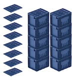 thumbnail of PROREGAL VDA KLT Kleinladungsträger mit Verbundboden & Auflagedeckel | HxBxT 28x30x40cm | 22 Liter | KLT, Transportbox, Transportbehälter
