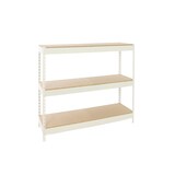 thumbnail of SimonRack Industrieregal, 1500x1200x600 mm, 400 kg am Biegepunkt, 3 Holzböden, Garagenregal, Weiss/Holz- Ecoforte