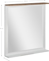 thumbnail of WOMO-DESIGN Wandspiegel Xi’an 80x76 cm, rechteckig, Natur/Weiß, handgefertigter Massivholz-Spiegel aus Mangoholz, Landhausstil, Flur- & Badspiegel