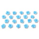 thumbnail of Satinrosen 2cm 20 Stück Stoffblumen zum Basteln Dekorieren Hochzeit Geschenkverpackung Blütendeko Tischdeko Handarbeit Stoffrosen Deko Hellblau