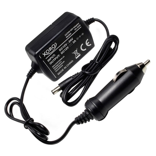 XORO CA1224 - 12V/24V KFZ Adapter Überspannung & Übertemperaturschutz Spannungsstabilisierung (Ausgang: 12V/0 bis 3A) automatische Geräteerkennung