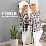 thumbnail of Ganzkörperspiegel Standspiegel 170x50x2 cm Schwarz mit bruchsicherem HD Glas Alurahmen zum Anlehnen oder Aufstellen, Wandmontage möglich