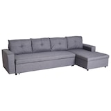 thumbnail of Ecksofa mit Bettkasten HWC-L16, Couch Sofa L-Form, Liegefläche links/rechts Nosagfederung Stoff/Textil 290cm ~ grau
