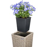 thumbnail of Casaria Poly Rattan Blumentopf mit Wasserabfluss Creme - 3er Set