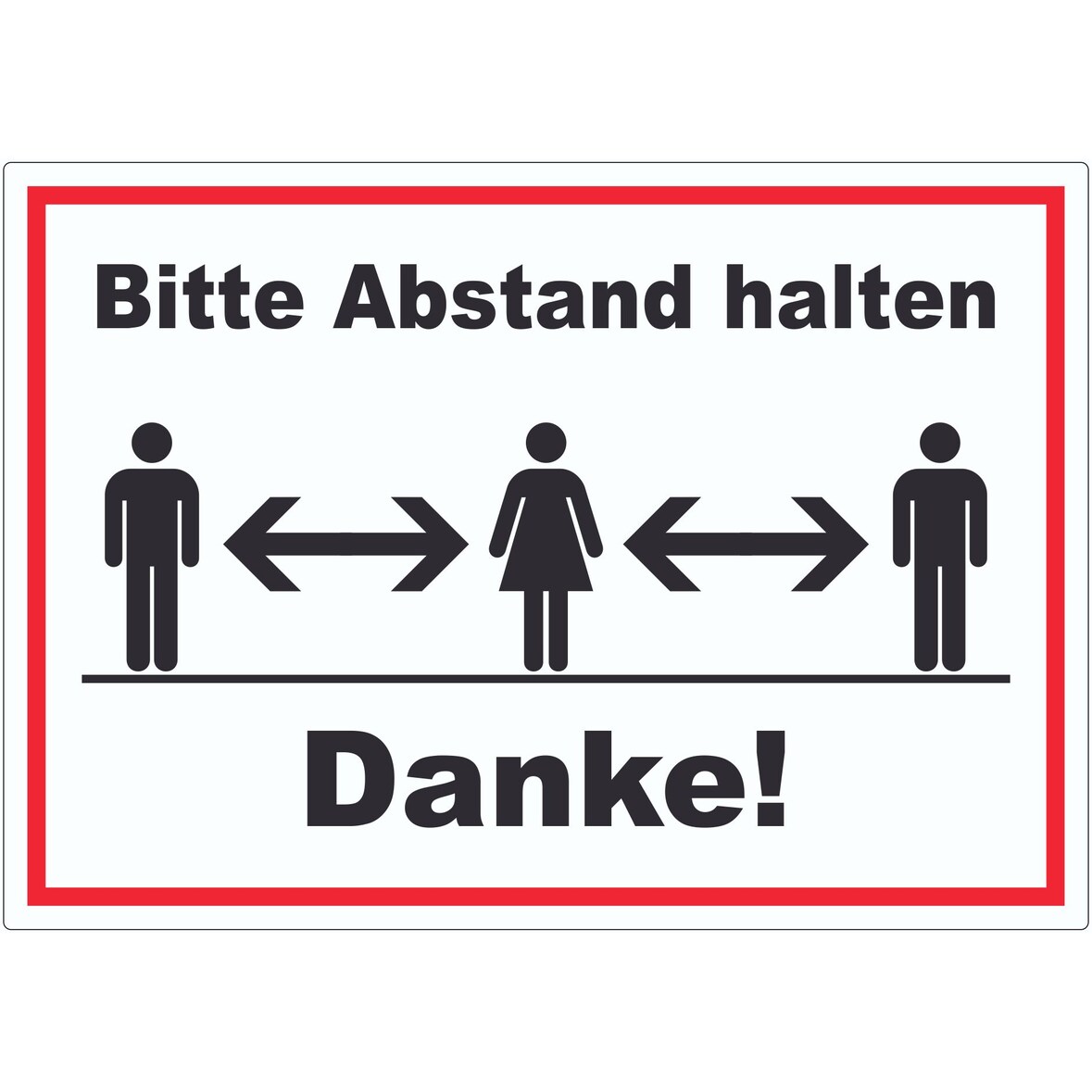 Bitte Abstand halten Aufkleber A9 (37x52mm)