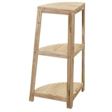 thumbnail of Hoekplank HWC-K44, staander woonkamer plank, 3 planken, 80x37x37cm MDF gemaakt van Paulownia MVG-gecertificeerd ~ natuurlijk bruin