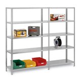 thumbnail of PROREGAL Fachbodenregal Schraubsystem | Grundregal | HxBxT 200x130x50cm | 5 Ebenen | Fachlast 200 kg | Beidseitig nutzbar | Verzinkt