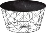 thumbnail of SalesFever Couchtisch mit Metallkorb Ø 80 cm | Glasplatte foliert in Marmor-Optik | Gestell Metall | B 80 x T 80 x H 45 cm | schwarz