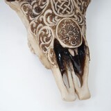 thumbnail of Décoshop26 - Tête de taureau décoration murale 31 cm trophée longhorn avec tribal en polyrésine intérieur/extérieur naturel 04_0002847