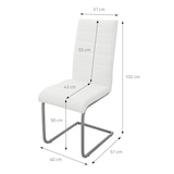 thumbnail of ML-Design – Esszimmerstühle 6er Set – Weiß Kunstleder | Schwingstuhl mit hoher Rückenlehne, ergonomisch, Metallgestell