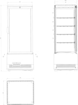 thumbnail of Schwarzes Glas 4-seitig gekühlte Gebäckvitrine 98 lt 0 +12 °C 45,6x41x111,9h cm