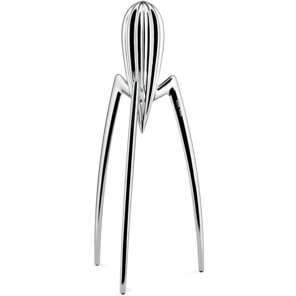 alessi juicy salif exprimidor manual de cítricos  en aluminio satinado, 14 cm de diámetro, 29 cm de altura.