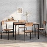 thumbnail of Esszimmergruppe Esstisch mit 4 Stühlen Braun 108x65x75 cm platzsparend Stühle unter Tisch MDF Oberfläche Metallgestell pflegeleicht