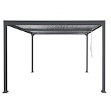 thumbnail of Alu Pergola HWC-L41, Lamellen-Pavillon Terrassenüberdachung, stabiles 8cm-Metall-Gestell 3x3,7m ~ anthrazit