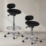 thumbnail of Modena Arbeitsstuhl: Höhenverstellbare Sitzfläche/Rückenlehne, `Pu`-Formschaum, Aluminium-Fußkreuz, drehbar. 60x60x114 cm | Kadima Design