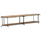 thumbnail of Helloshop26 - Meuble TV grand espace rangement 200 x 42 x 40 cm style industriel en bois massif marron 02_0057618
