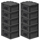 thumbnail of PROREGAL SuperSparSet 10x Eurobox NextGen Portable, HxBxT 18,5x30x40cm, 16 Liter, Schwarz, Eurobehälter, Transportbox, Transportbehälter